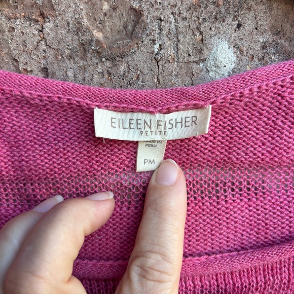 Eileen Fisher pink organic cotton Crew Neck light weight Sweater - Picture 2 of 5